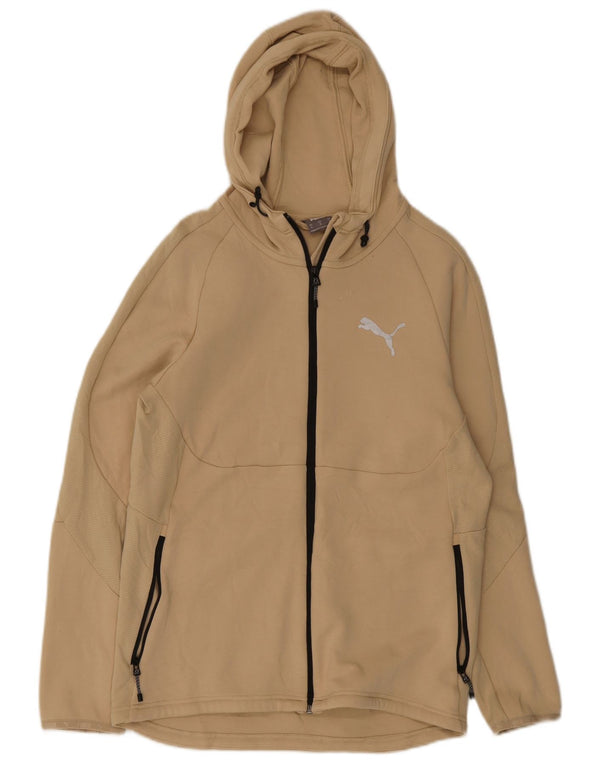 Felpa con cappuccio e zip da uomo Puma in cotone beige medio