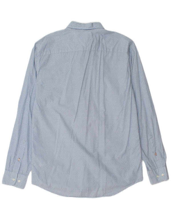 TOMMY HILFIGER Camicia da uomo vestibilità regolare in cotone maculato blu medio