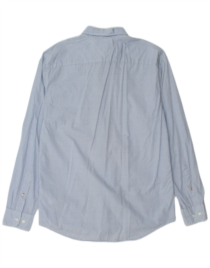 TOMMY HILFIGER Camicia da uomo vestibilità regolare in cotone maculato blu medio