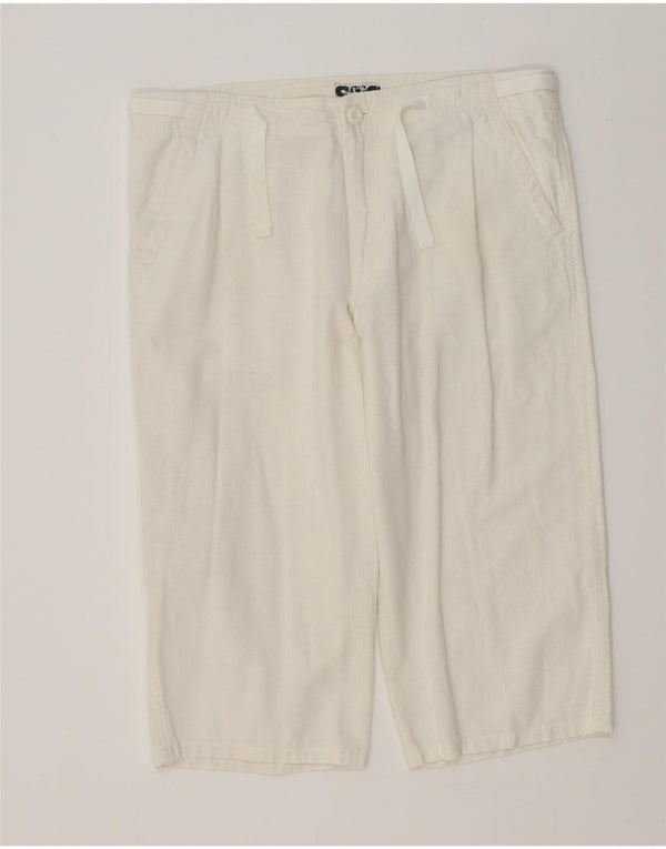 STS Womens Bermuda Shorts IT 46 Large W32  White Linen