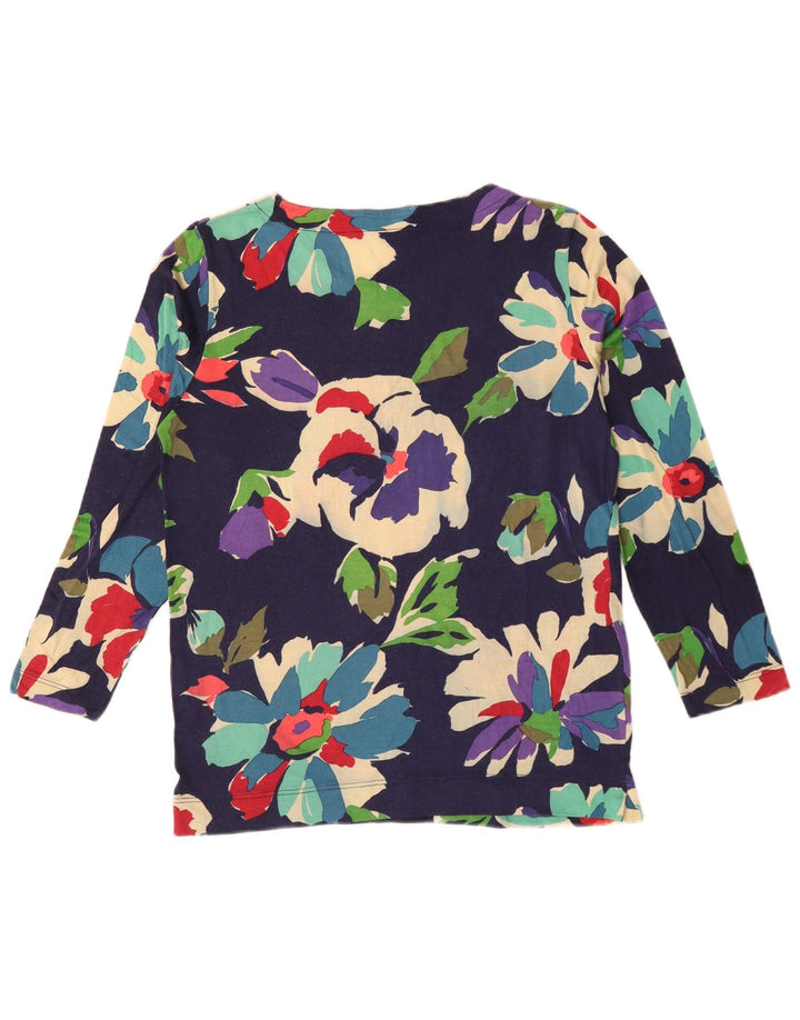 Henry Cottons Top da donna a maniche lunghe IT 42 Viscosa floreale medio blu navy