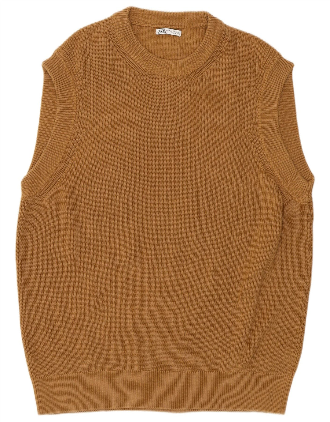 Canottiera da uomo Zara Canottiera piccola in cotone marrone