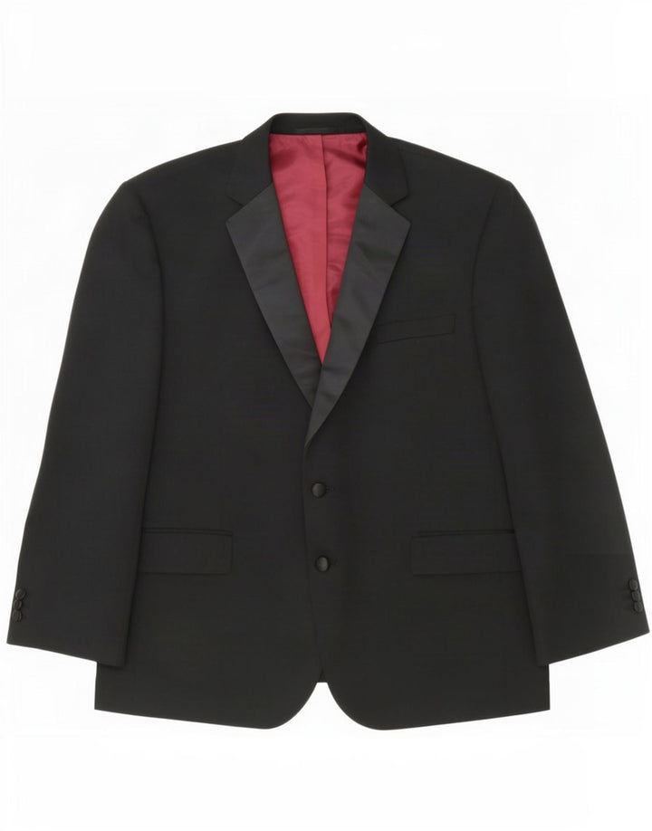 Giacca blazer a 2 bottoni Marks & Spencer da uomo UK 48 2XL poliestere nero