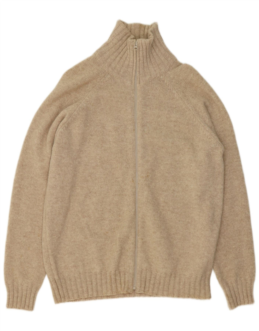 Maglione cardigan da uomo Zara grande in lana beige