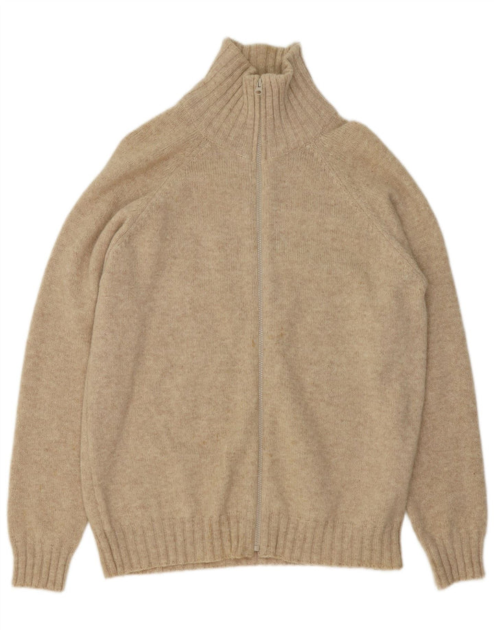 Maglione cardigan da uomo Zara grande in lana beige