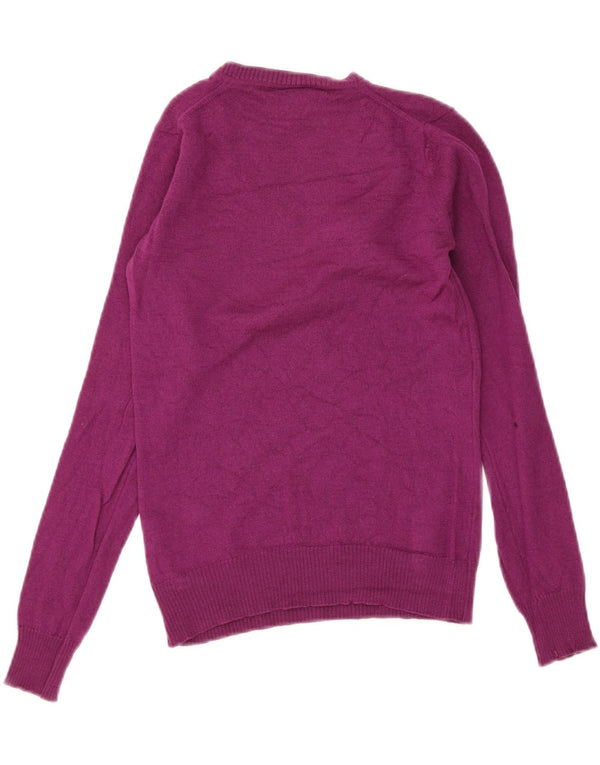 Maglione da donna con scollo a V Lacoste taglia 36 piccolo in lana viola