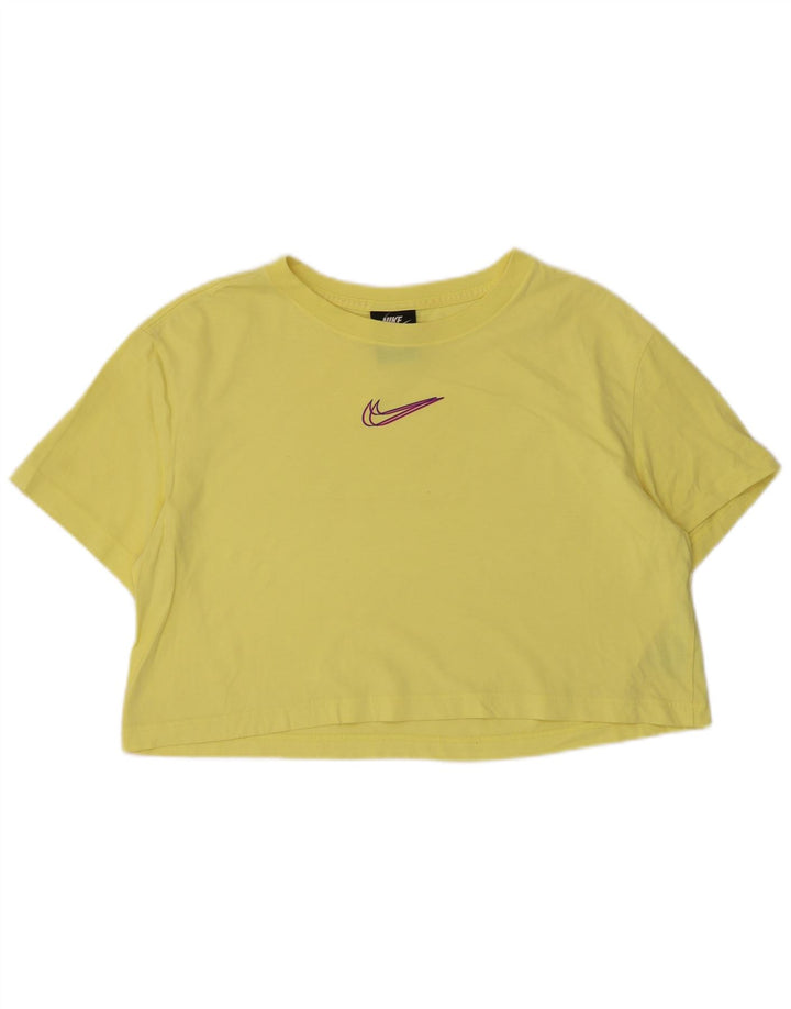 T-shirt corta da donna Nike UK 14 cotone giallo medio
