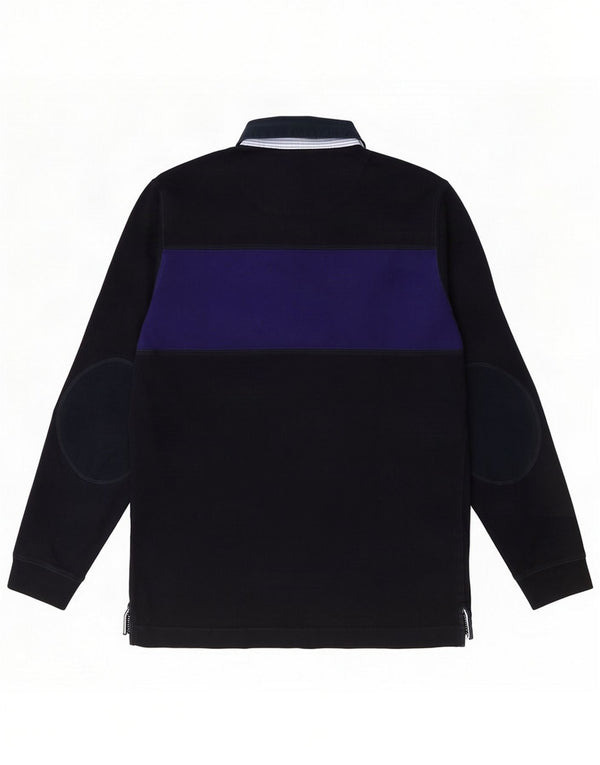 Polo a maniche lunghe da uomo Massimo Dutti Medium Navy Blue Colourblock