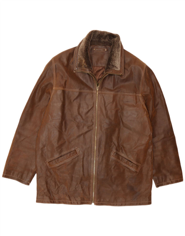 Giacca in Pelle Uomo Rino & Pelle IT 54 2XL Pelle Marrone