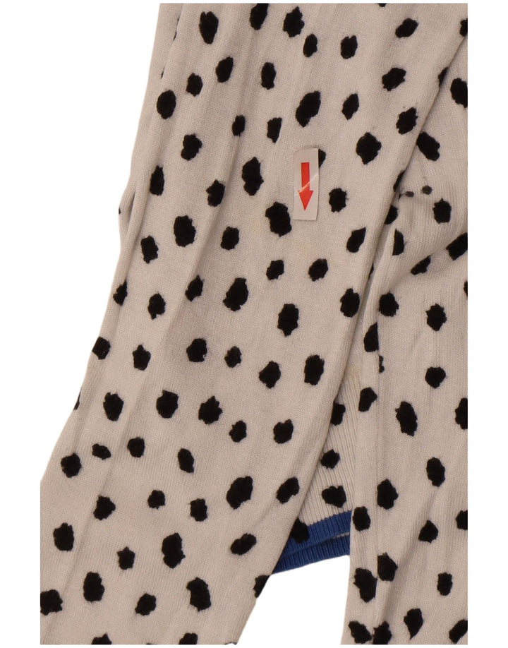 Maglione cardigan da donna Marks & Spencer UK 10 piccola viscosa maculata bianca