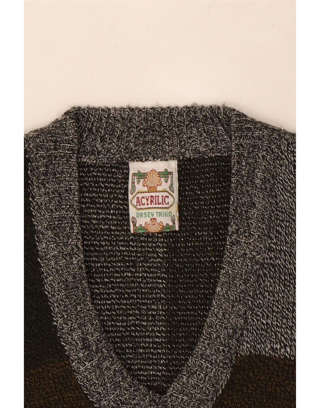 Canotta da uomo VINTAGE Canotta color grigio medio in acrilico