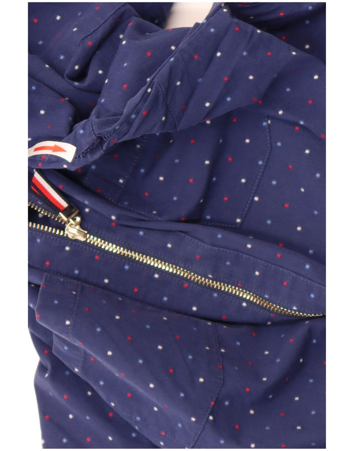 Camicia pullover da donna Tommy Hilfiger UK 14 cotone maculato blu navy medio