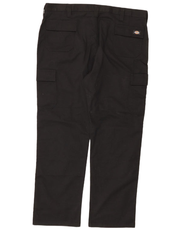 DICKIES Mens Straight Cargo Trousers W44 L32  Black Polyester