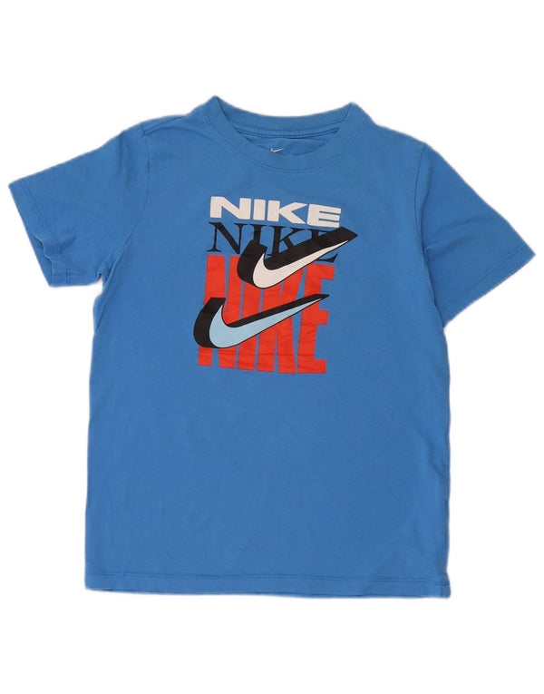 T-shirt grafica da ragazzo Nike Top 12-13 anni Large in cotone blu