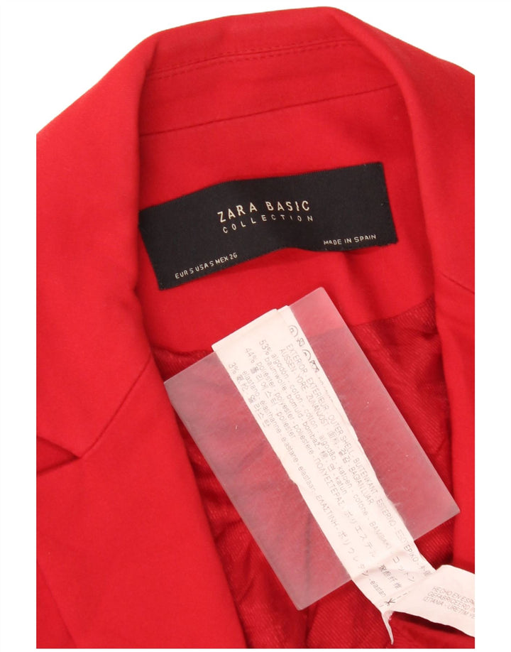 Giacca blazer a 1 bottone da donna Zara UK 10 piccola in cotone rosso