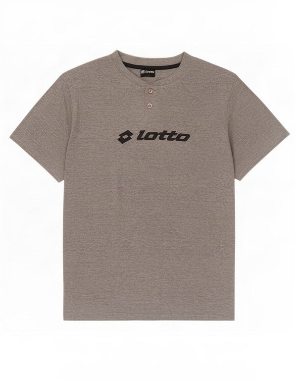 T-shirt grafica da uomo Lotto Top grande in cotone mélange grigio