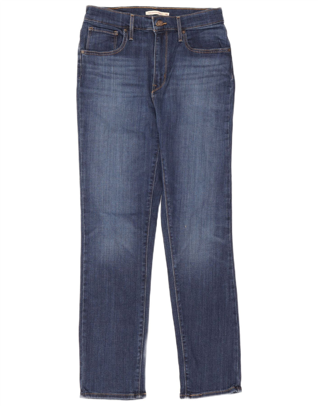 Jeans dritti a vita alta Levi's 724 da donna W30 L30 in cotone blu