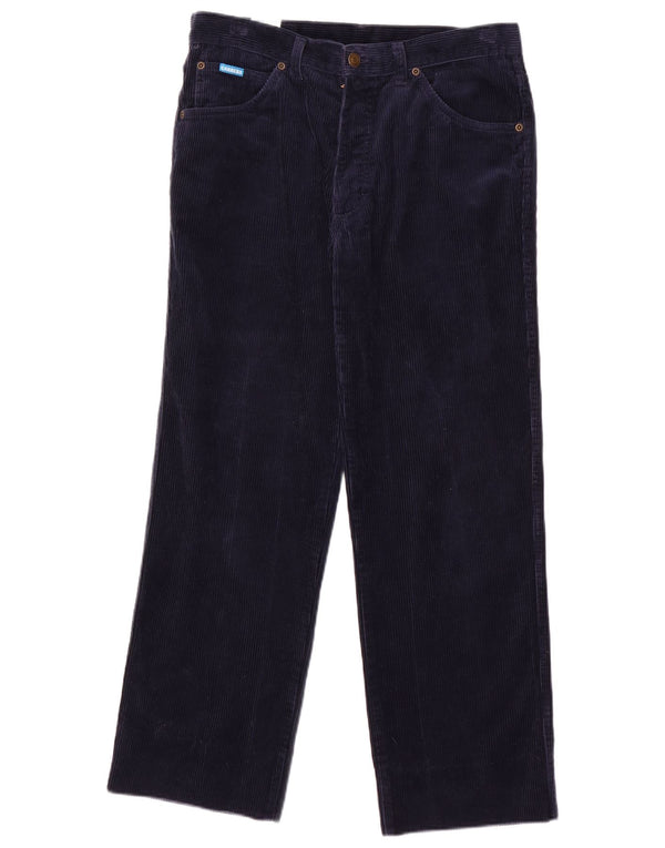 Pantaloni dritti da uomo in velluto a coste Carrera W34 L28 cotone blu navy