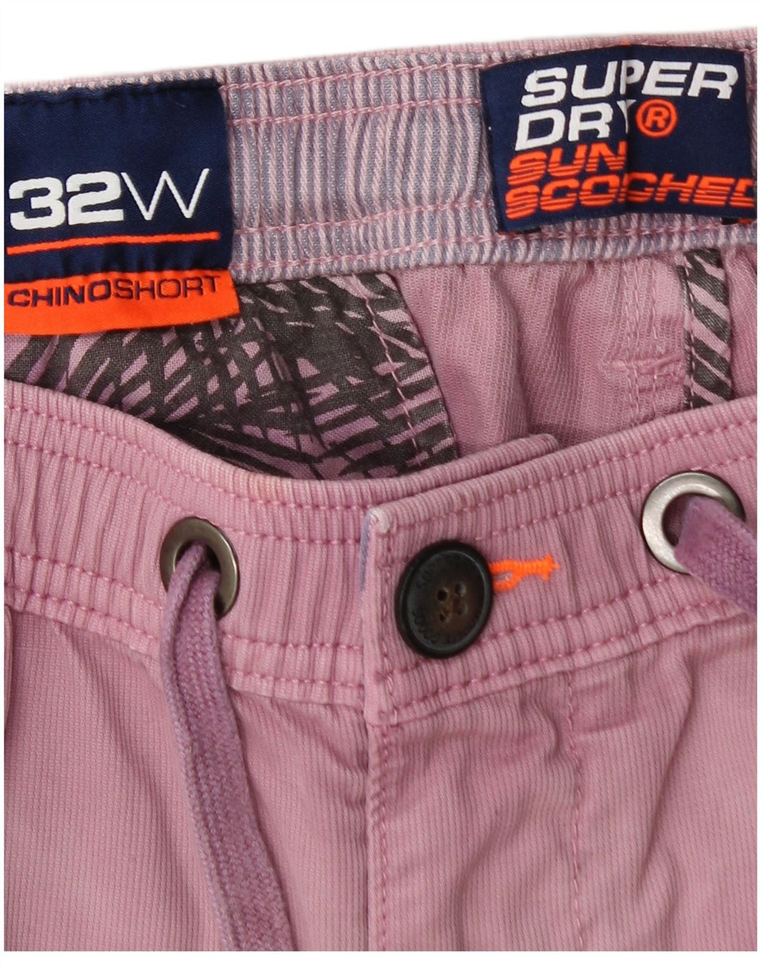 Pantaloncini chino da uomo Superdry W32 cotone rosa medio