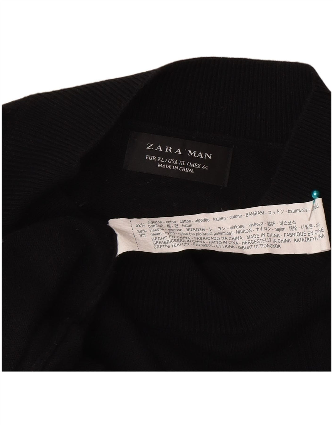 Maglietta da uomo Zara Top XL Cotone Nero