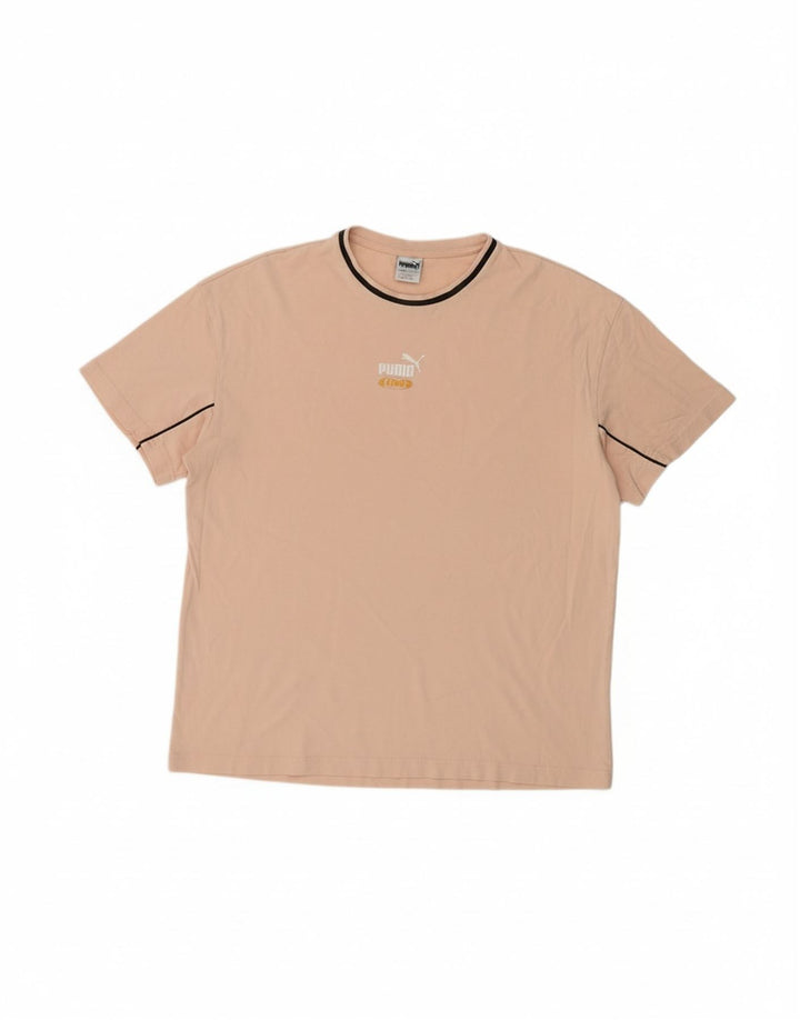 PUMA Mens T-Shirt Top Medium Pink Cotton