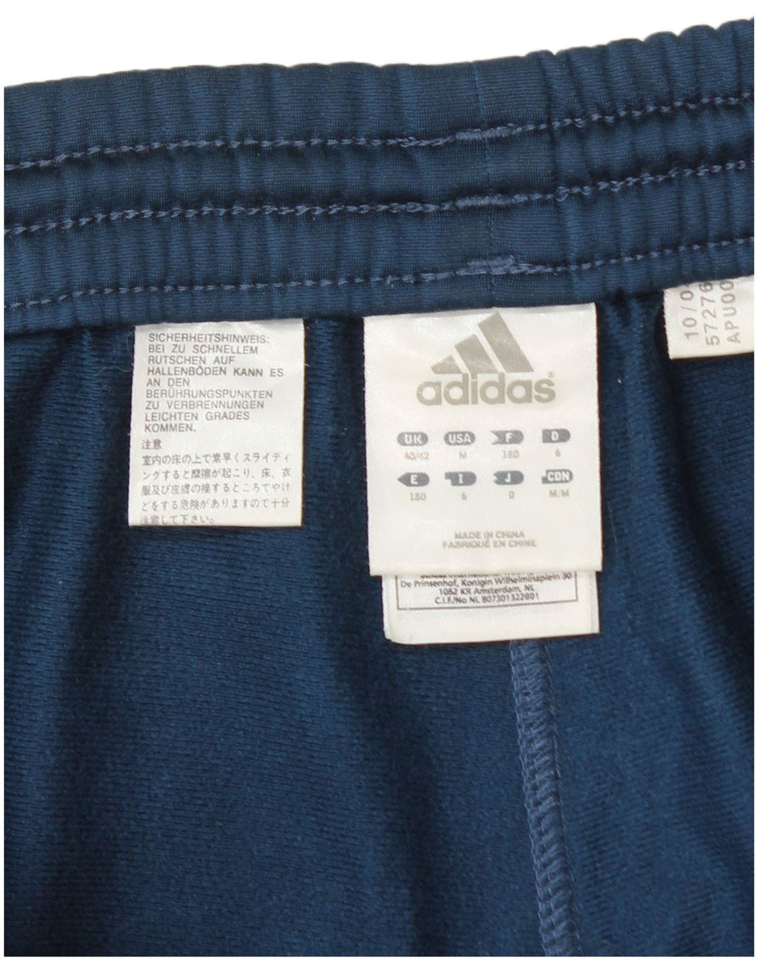 Pantaloni da tuta da uomo Adidas UK 40/42 Poliestere blu medio