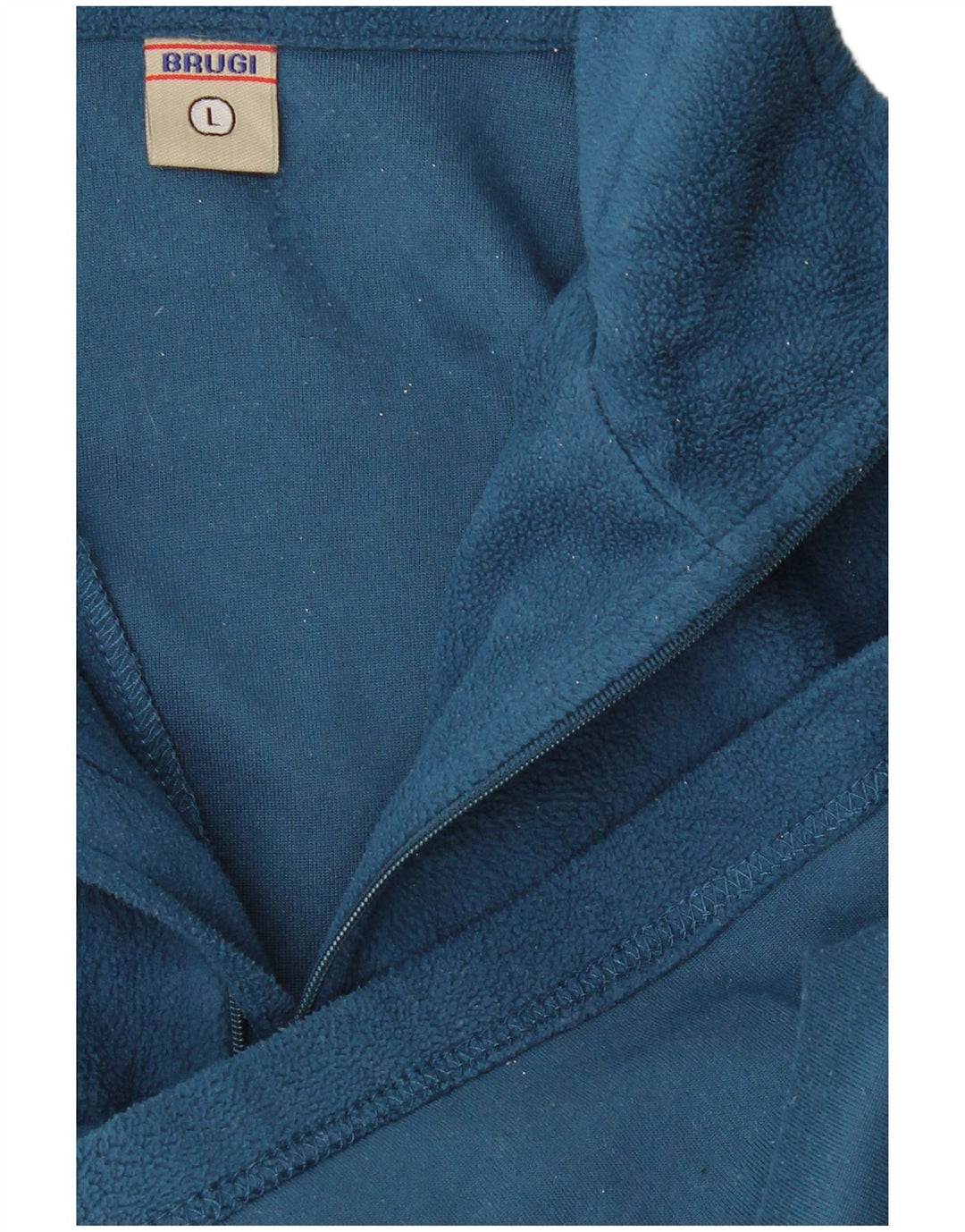 Maglione in pile da uomo Brugi con zip e collo grande blu