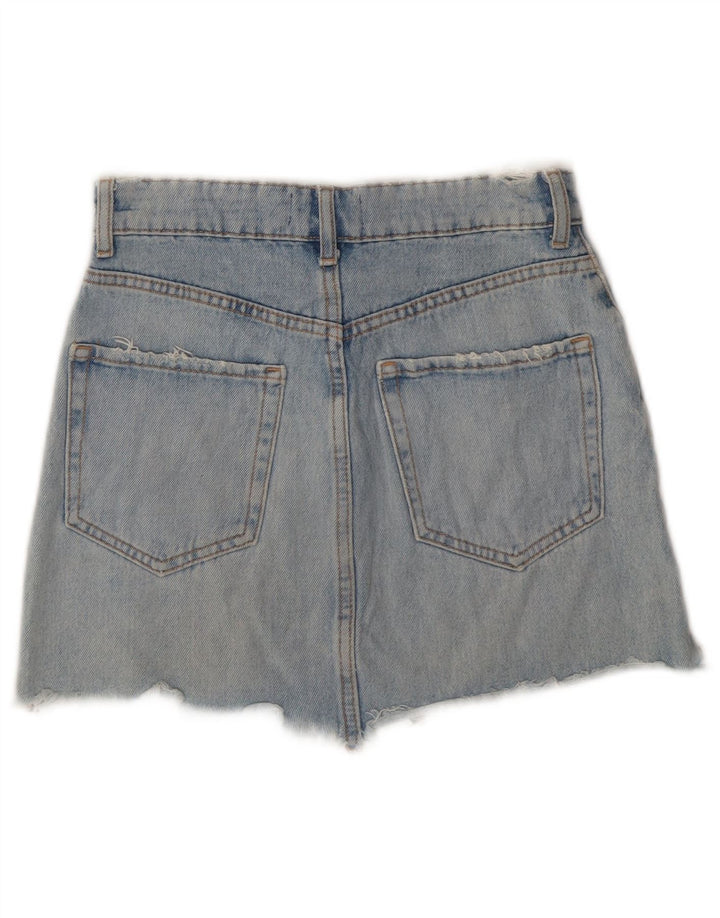 ZARA Womens Denim Skirt XS W24  Blue Cotton