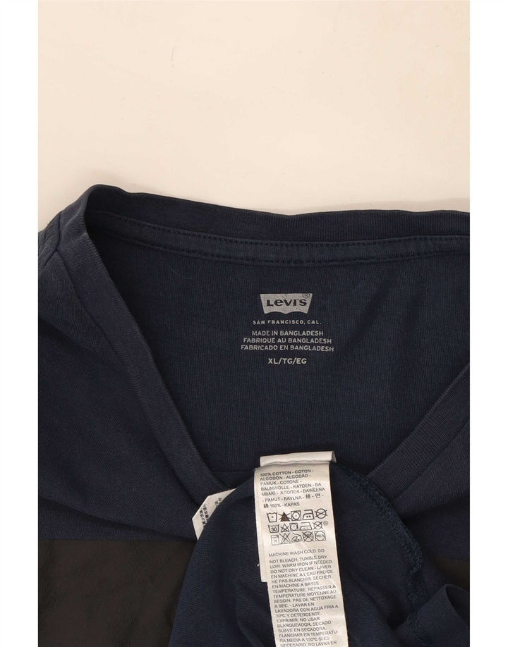 T-shirt grafica da uomo Levi's Top XL in cotone blu navy