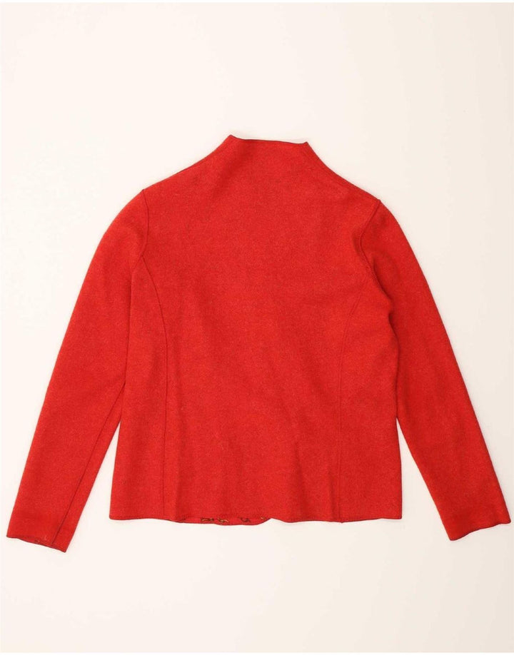Giacca blazer reversibile da donna vintage con motivo astratto UK 14 rosso medio
