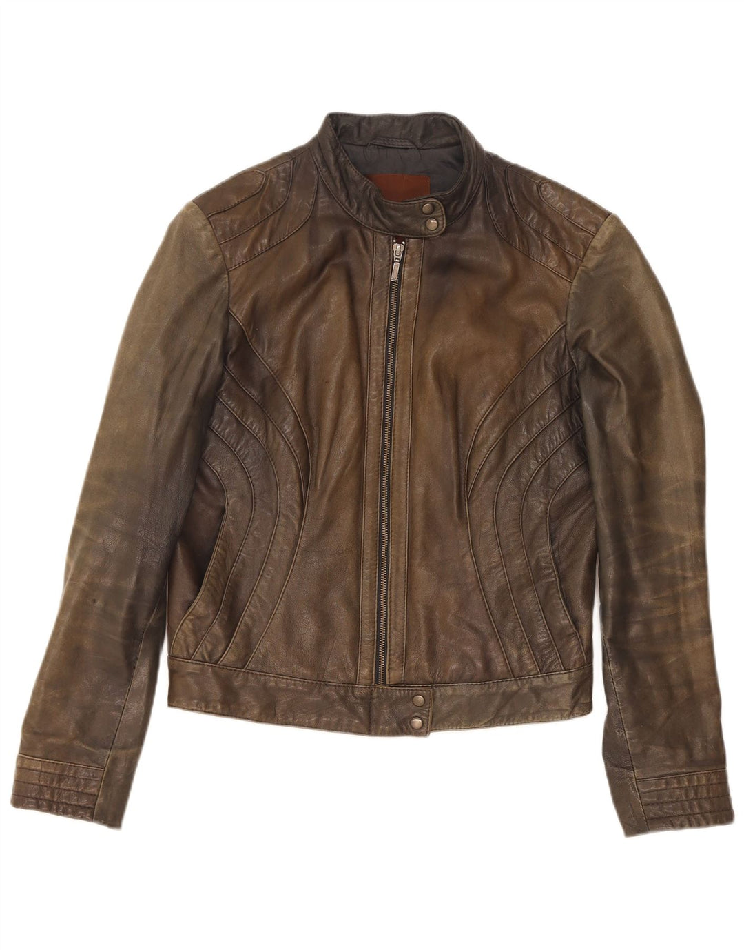 Giacca In Pelle Biker Donna Conbipel IT 40 Small Marrone