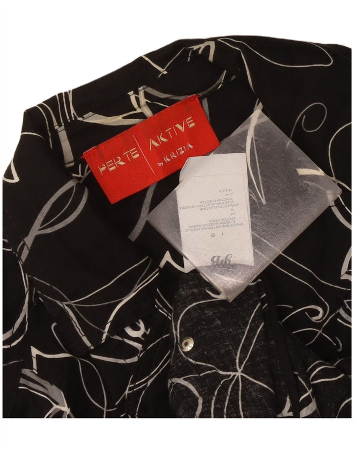 Giacca blazer da donna a 3 bottoni Perte by Krizia UK 12 medio nero floreale