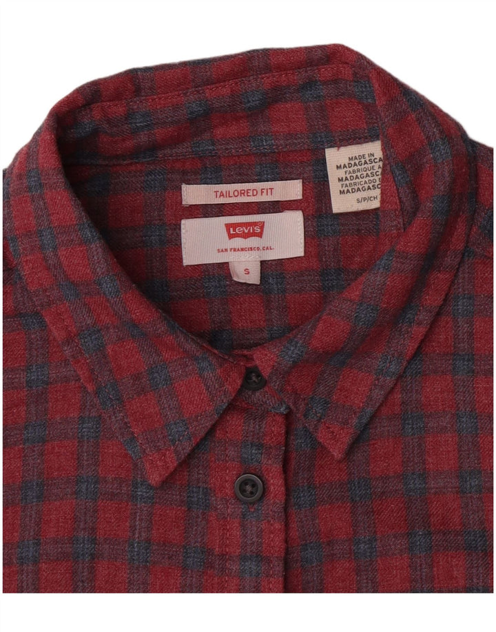 Camicia in flanella dal taglio sartoriale da donna Levi's UK 10 piccoli quadri rossi