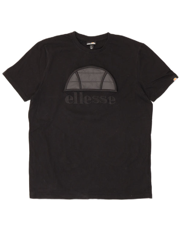 T-shirt grafica da uomo Ellesse Top grande in cotone nero