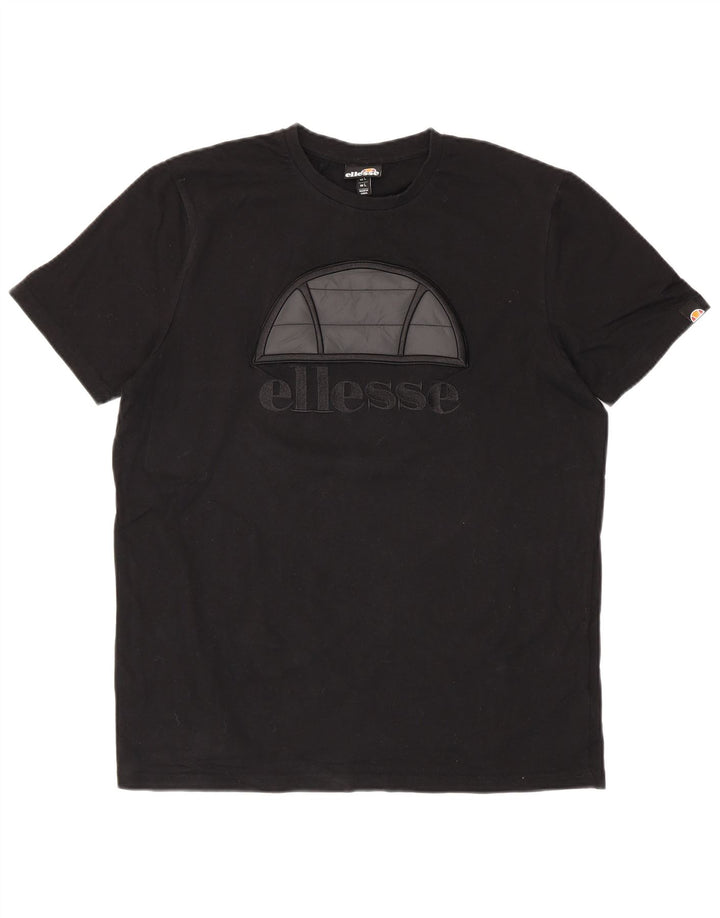 T-shirt grafica da uomo Ellesse Top grande in cotone nero