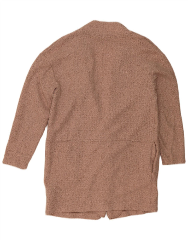 Maglione cardigan aperto lungo da donna Marks & Spencer UK 12 Rosa medio