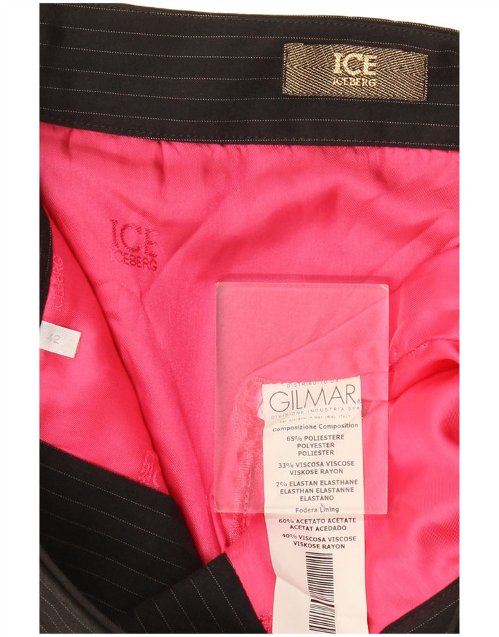 Gonna a portafoglio da donna Iceberg IT 42 Medium W32 Poliestere gessato nero