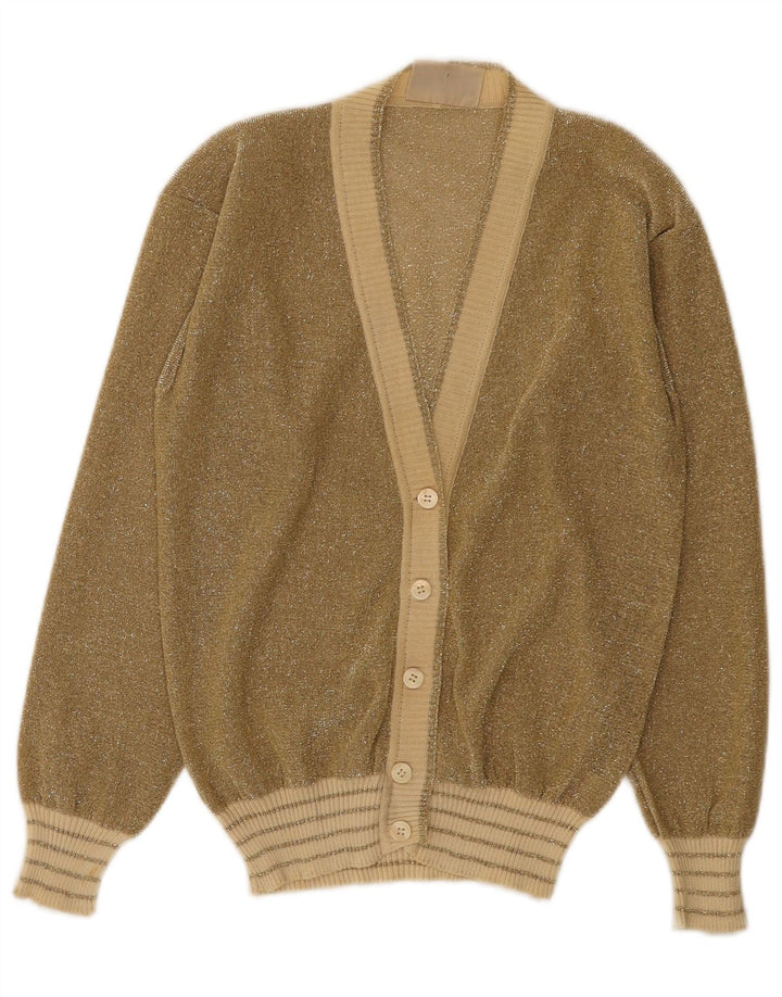 Maglione cardigan da donna La Perla UK 12 medio oro screziato