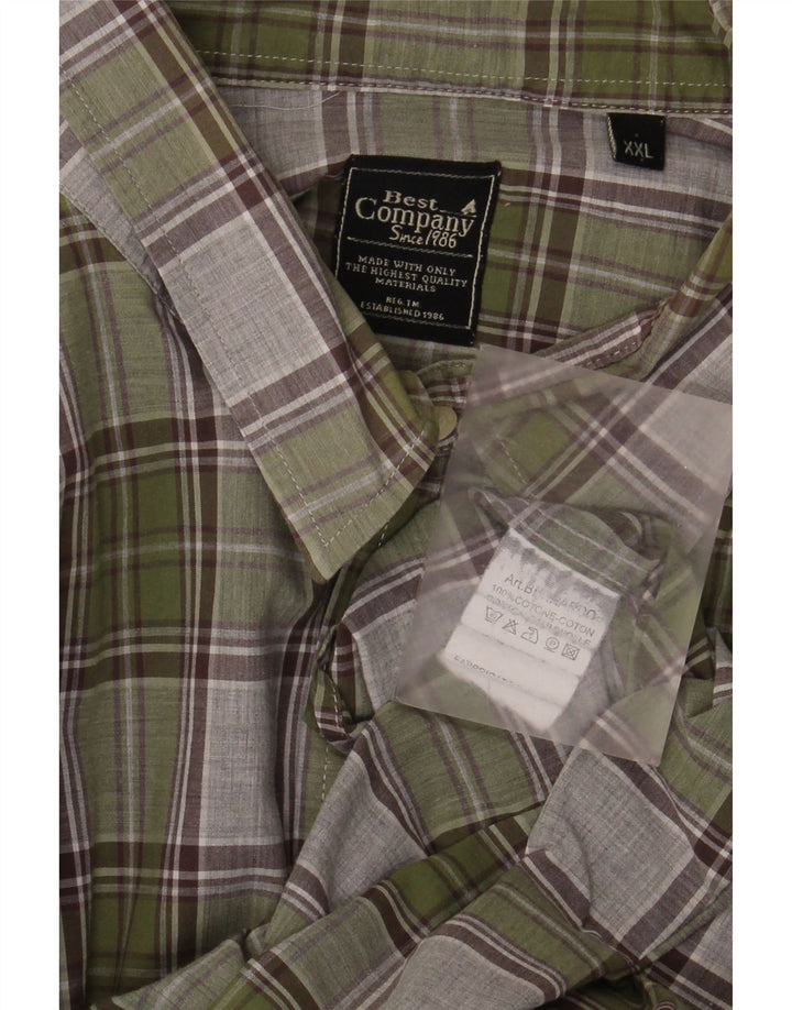Camicia da uomo Best Company 2XL Cotone a quadri verdi
