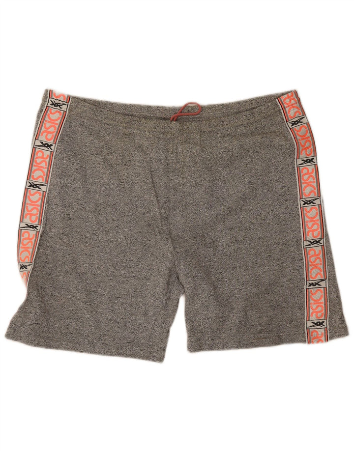 Asics Pantaloncini sportivi grafici da uomo di grandi dimensioni in cotone color block grigio