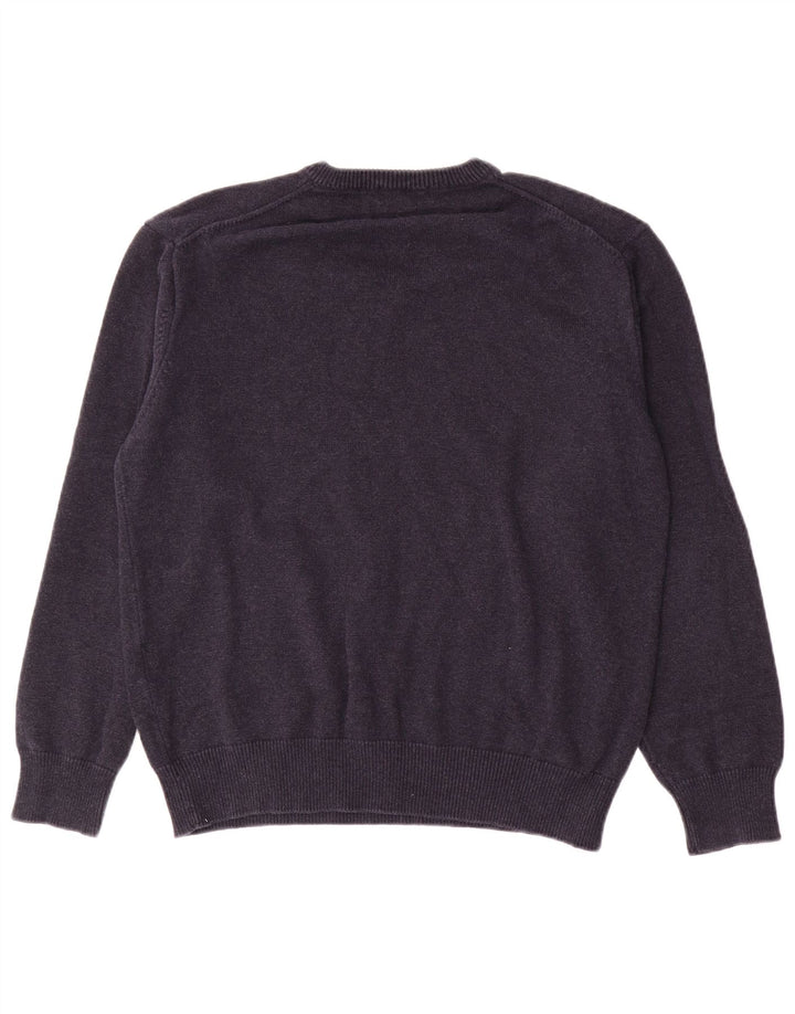 Gant Maglione da uomo con scollo a V grande in cotone blu navy