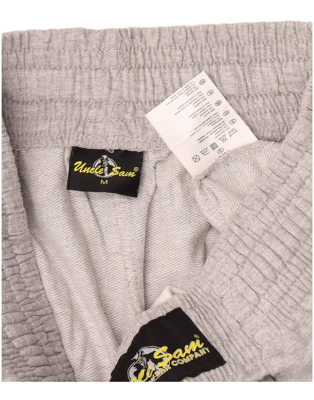 Pantaloncini sportivi Bermuda grafici da uomo di Uncle Sam in cotone grigio medio