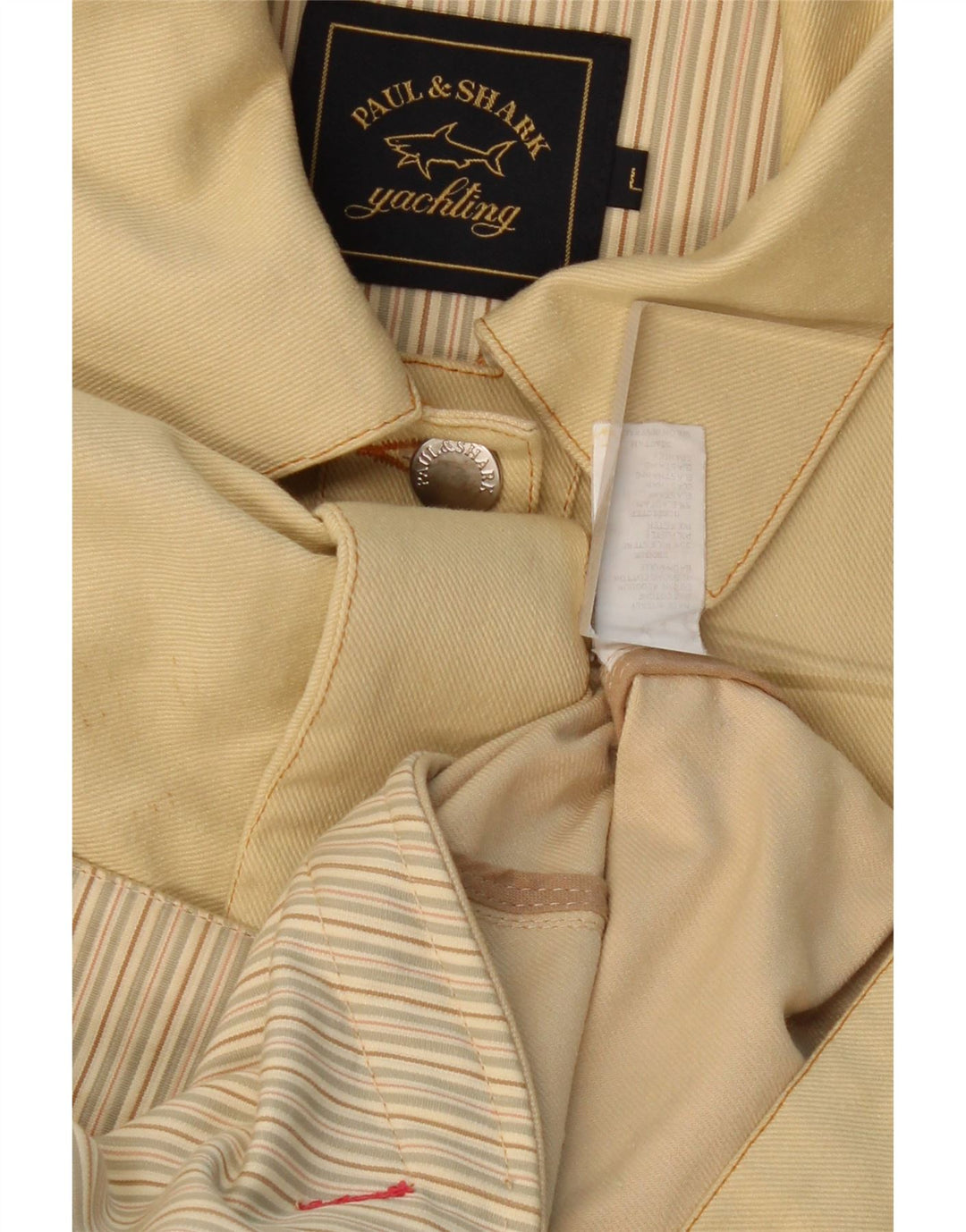 Giacca in denim da yachting da donna PAUL & SHARK UK 16 grande cotone giallo