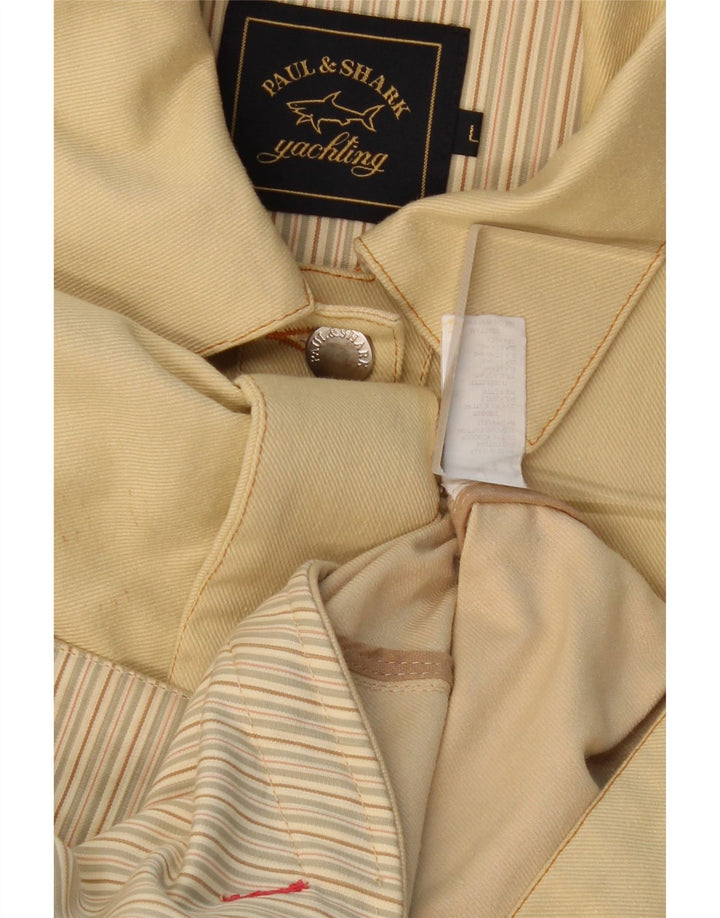 Giacca in denim da yachting da donna PAUL & SHARK UK 16 grande cotone giallo