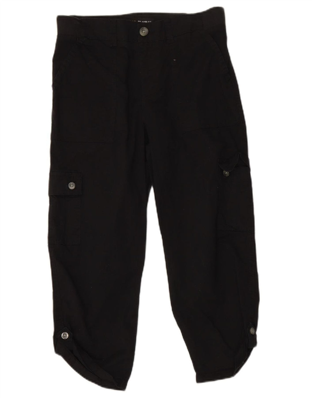 LEE Womens Relaxed Fit Cargo Capri Trousers US 6 Medium W30 L21 Black