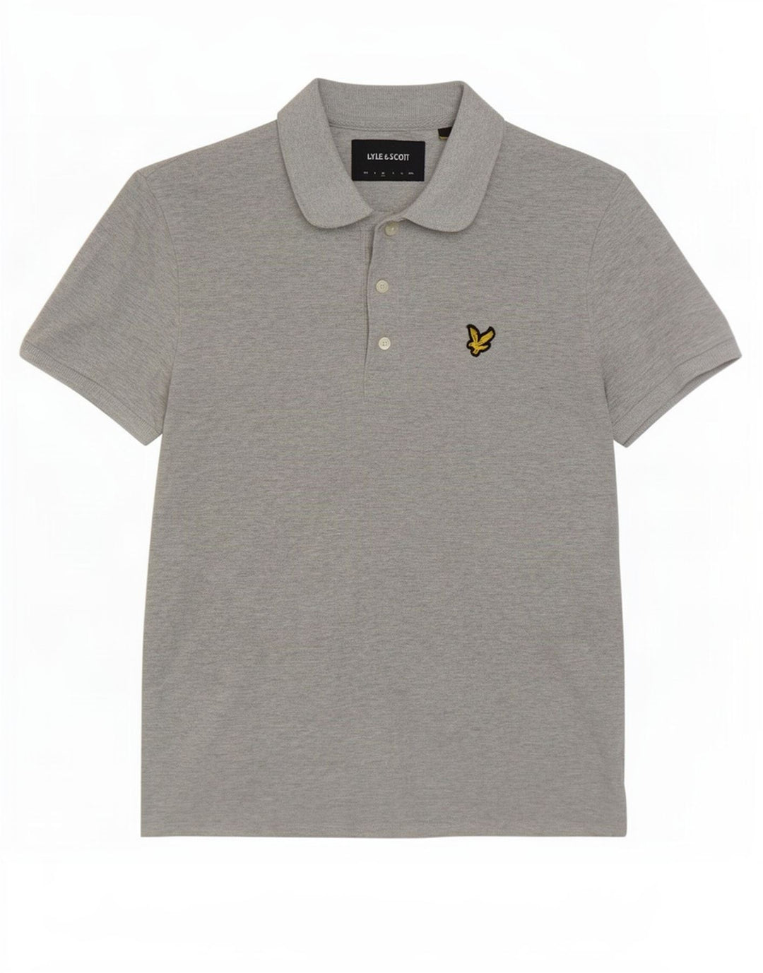 Polo da uomo Lyle & Scott in cotone chiazzato grigio medio