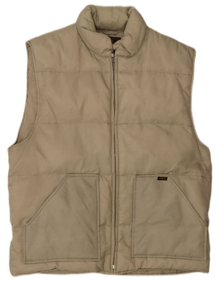 Gilet imbottito da uomo Lee UK 42 XL Nylon beige