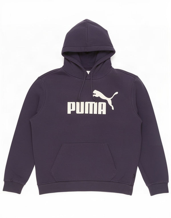 Puma Mens Graphic Hoodie Jumper Large Navy Blue Cotton