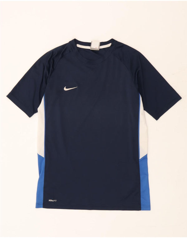 T-shirt da ragazzo Nike Dri Fit Top 13-14 anni XL Blu navy Colourblock