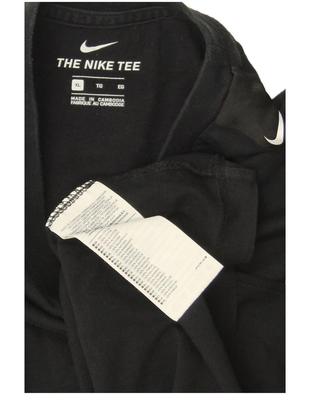 T-shirt grafica da uomo NIKE Top XL in cotone nero